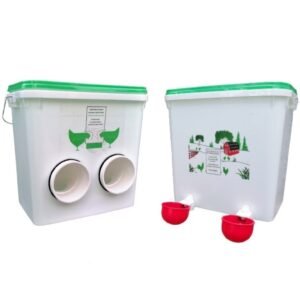 Chicken Hanging Feeder 7kg (2 feed ports)+Water drinker 10l with 2 gravity cups