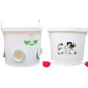 Chicken Hanging Feeder 12kg (5 feed ports)+Water drinker 18l with 3 gravity cups